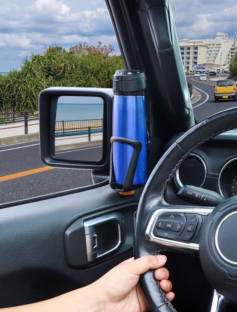 Savadicar Door Cup Holder Compatible with Jeep Wrangler (JL) & Gladiator (JT) 2018-2025, Fit Standard Bottles 2.2 to 3.1 Inch, Extension Accessories for Jeep, Left Side, Black - Image 2